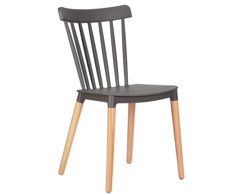 Набор 4 шт Стул обеденный DOBRIN THEO, ножки светлый бук, цвет темно-серый (GR-04)