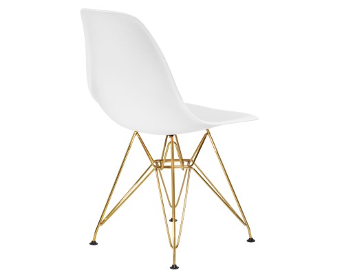 Стул обеденный DOBRIN DSR, ножки золотые, цвет белый (W-02)