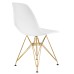 Стул обеденный DOBRIN DSR, ножки золотые, цвет белый (W-02)