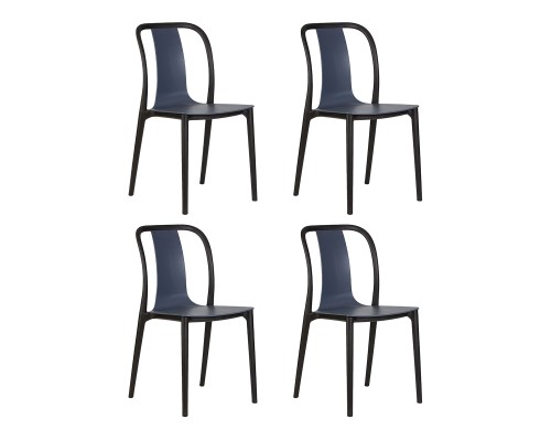 Набор 4 шт Стул обеденный DOBRIN ADAM, черный/серо-голубой