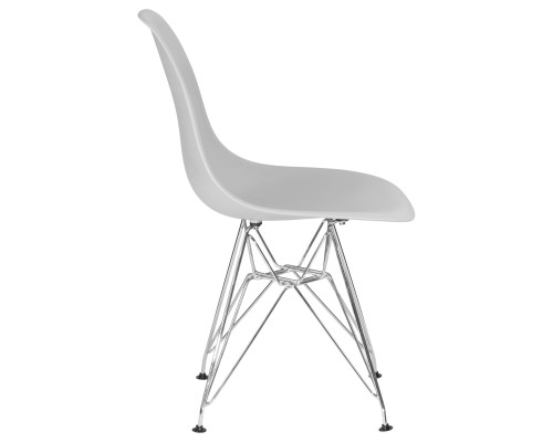 Стул обеденный DOBRIN DSR, ножки хром, цвет светло-серый (GR-01)