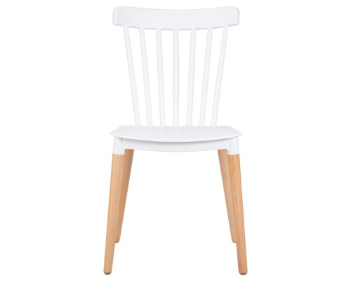Набор 4 шт Стул обеденный DOBRIN THEO, ножки светлый бук, цвет белый (W-02)