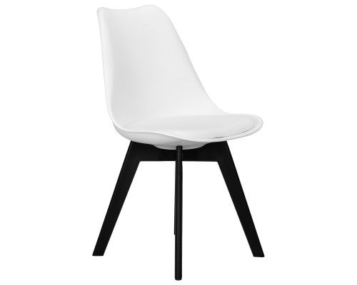 Стул обеденный DOBRIN HARRY, цвет сиденья белый (W-02), ножки пластик черные (В-03)