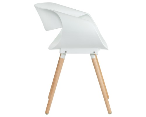 Стул обеденный DOBRIN ALIEN, ножки светлый бук, цвет белый (W-02)