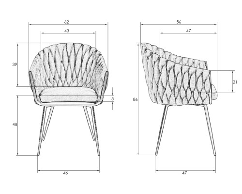 Стул обеденный DOBRIN MATILDA, зеленая ткань (LAR 275-23)