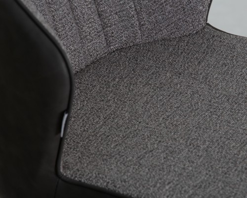 Стул обеденный DOBRIN KEVIN, черные матовые ножки, Сиденье серая ткань FC-09, Спинка антрацит кожзам RU-08