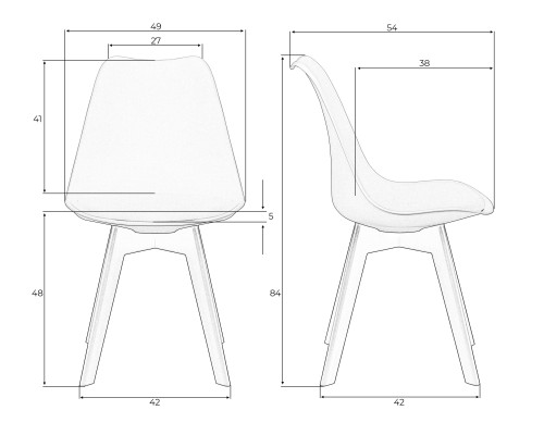Стул обеденный DOBRIN HARRY, цвет сиденья белый (W-02), ножки пластик черные (В-03)