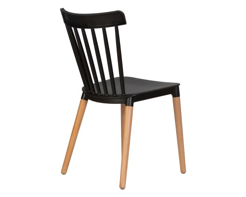 Набор 4 шт Стул обеденный DOBRIN THEO, ножки светлый бук, цвет черный (B-03)