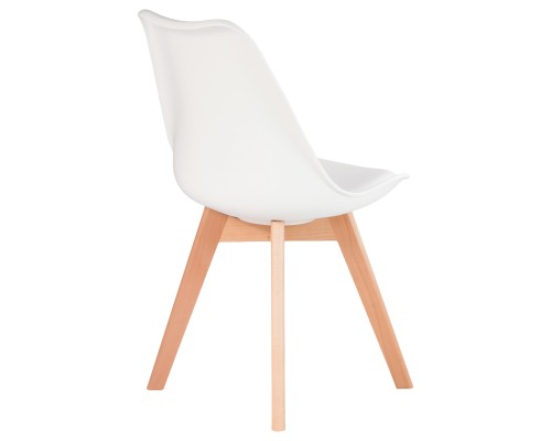 Стул обеденный DOBRIN JERRY SOFT, ножки светлый бук, цвет сиденья белый (W-02)