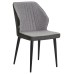 Стул обеденный DOBRIN KEVIN, черные матовые ножки, Сиденье серая ткань FC-09, Спинка антрацит кожзам RU-08