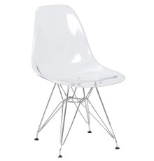 Стул обеденный DOBRIN DSR CASPER, ножки хром, цвет прозрачный