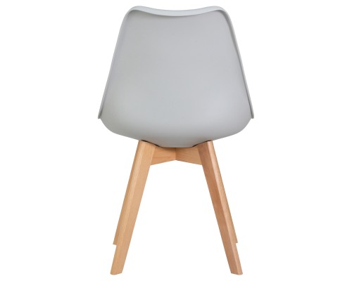 Набор 4 шт Стул обеденный DOBRIN JERRY SOFT, ножки светлый бук, цвет сиденья светло-серый (GR-01)