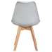 Набор 4 шт Стул обеденный DOBRIN JERRY SOFT, ножки светлый бук, цвет сиденья светло-серый (GR-01)