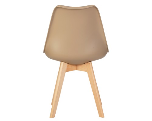 Стул обеденный DOBRIN JERRY SOFT, ножки светлый бук, цвет сиденья бежевый (GR-03)