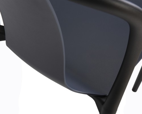 Набор 4 шт Стул обеденный DOBRIN ADAM, черный/серо-голубой