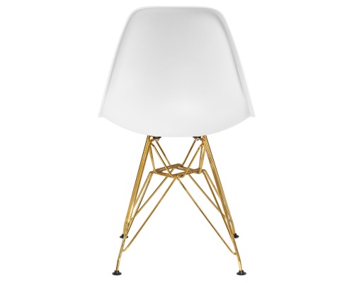 Стул обеденный DOBRIN DSR, ножки золотые, цвет белый (W-02)