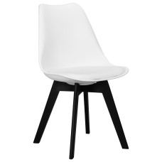 Стул обеденный DOBRIN HARRY, цвет сиденья белый (W-02), ножки пластик черные (В-03)