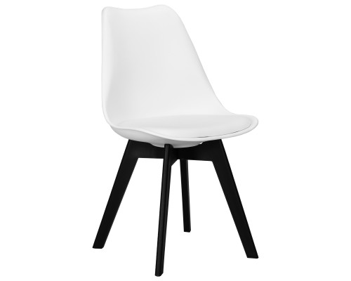 Стул обеденный DOBRIN HARRY, цвет сиденья белый (W-02), ножки пластик черные (В-03)
