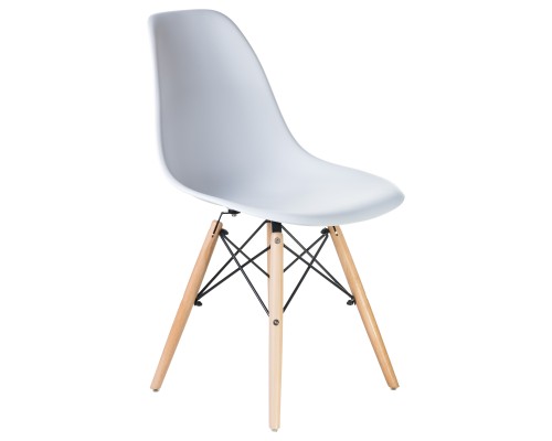 Стул обеденный DOBRIN DSW, ножки светлый бук, цвет белый (W-02)