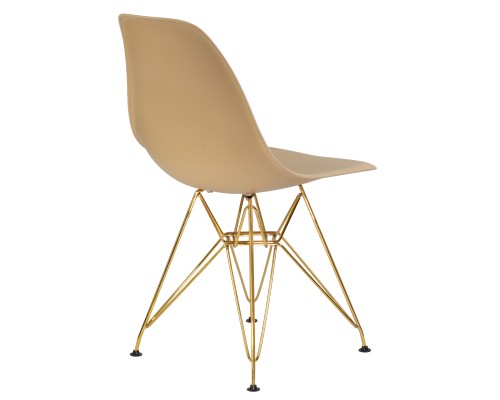 Стул обеденный DOBRIN DSR, ножки золотые, цвет бежевый (GR-03)