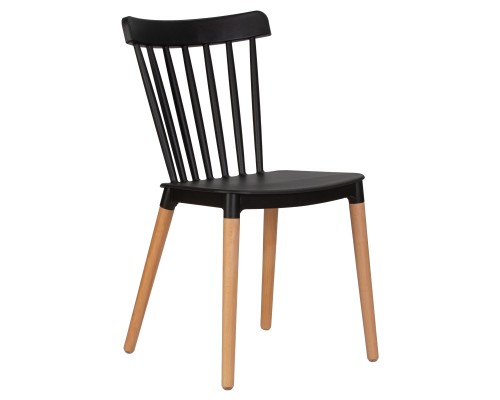 Набор 4 шт Стул обеденный DOBRIN THEO, ножки светлый бук, цвет черный (B-03)
