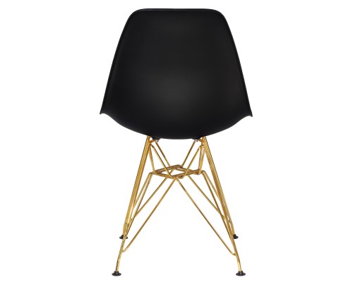 Стул обеденный DOBRIN DSR, ножки золотые, цвет чёрный (B-03)