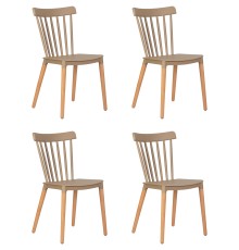 Набор 4 шт Стул обеденный DOBRIN THEO, ножки светлый бук, цвет бежевый (GR-03)