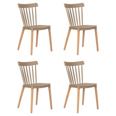 Набор 4 шт Стул обеденный DOBRIN THEO, ножки светлый бук, цвет бежевый (GR-03)