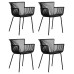 Набор 4 шт Стул обеденный DOBRIN ROSS, черный (B-03) без подушки