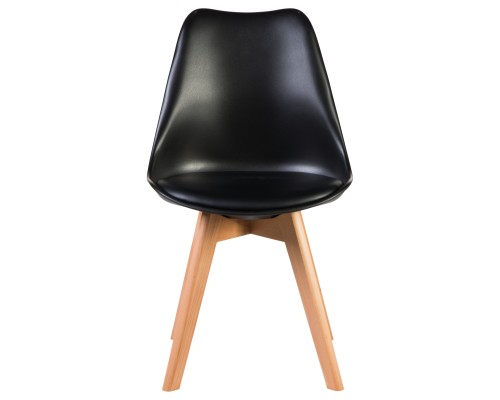 Стул обеденный DOBRIN JERRY SOFT, ножки светлый бук, цвет сиденья чёрный (B-03)