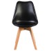 Стул обеденный DOBRIN JERRY SOFT, ножки светлый бук, цвет сиденья чёрный (B-03)
