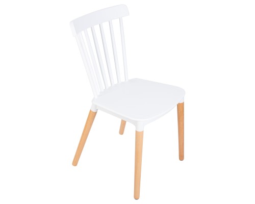 Набор 4 шт Стул обеденный DOBRIN THEO, ножки светлый бук, цвет белый (W-02)