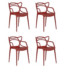 Набор 4 шт Стул обеденный DOBRIN MASTERS, кирпичный (R-05)