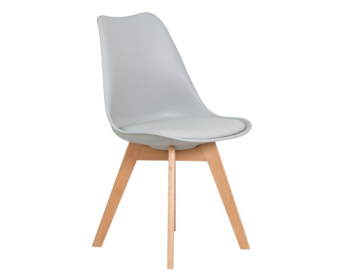 Набор 4 шт Стул обеденный DOBRIN JERRY SOFT, ножки светлый бук, цвет сиденья светло-серый (GR-01)