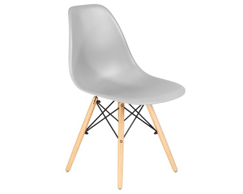 Стул обеденный DOBRIN DSW, ножки светлый бук, цвет светло-серый (GR-01)