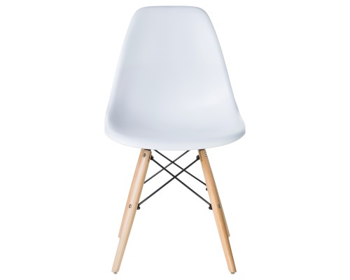 Стул обеденный DOBRIN DSW, ножки светлый бук, цвет белый (W-02)