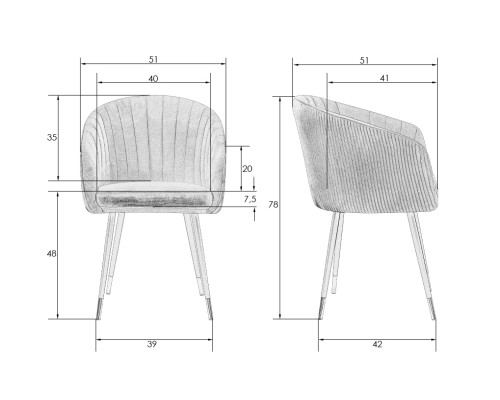 Стул обеденный DOBRIN MARY, розовый велюр (1922-16)