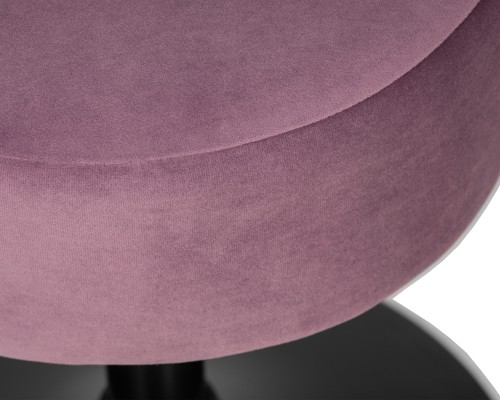 Пуф DOBRIN DANNY BLACK, пудрово-сиреневый велюр (MJ9-52)