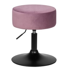 Пуф DOBRIN DANNY BLACK, пудрово-сиреневый велюр (MJ9-52)