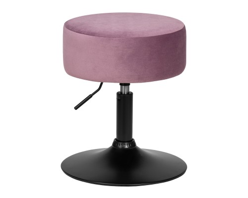 Пуф DOBRIN DANNY BLACK, пудрово-сиреневый велюр (MJ9-52)