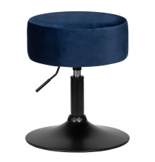 Пуф DOBRIN DANNY BLACK, синий велюр (MJ9-117)