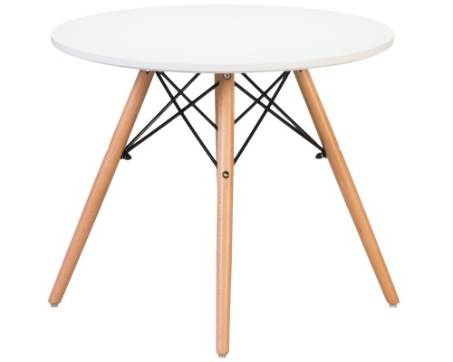 Стол журнальный DOBRIN SHELLEY, ножки светлый бук, цвет белый