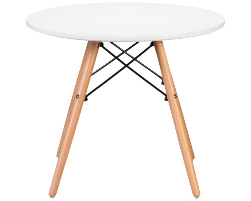 Стол журнальный DOBRIN SHELLEY, ножки светлый бук, цвет белый