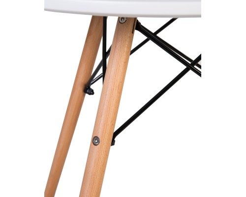 Стол журнальный DOBRIN SHELLEY, ножки светлый бук, цвет белый