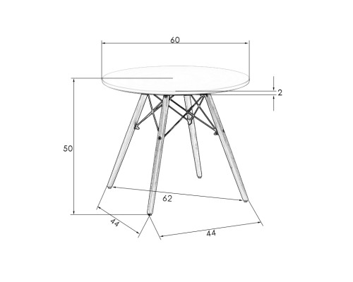 Стол журнальный DOBRIN SHELLEY, ножки светлый бук, цвет белый