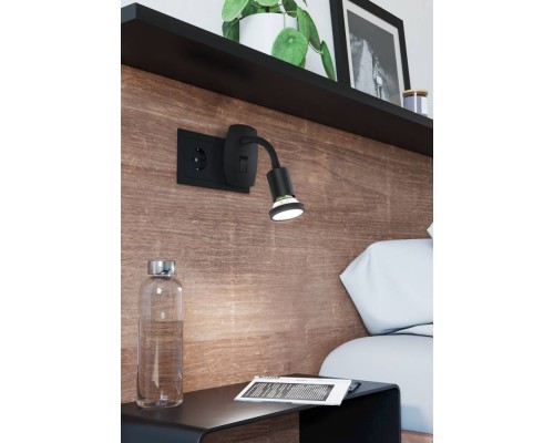 300913  Светод спот PARRINI, 1X4,5W(GU10), сталь, пластик, черный