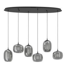 390415 Светод подвес с рег-кой цветовой темп-ры LARVA, 6X3,7W(LED) ,2700-6500K, 3060lm, сталь, черный, черный, прозрачный