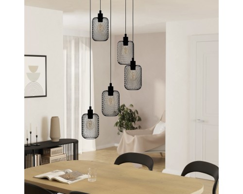 43334 Подвес WRINGTON, 5X60W(E27), ?540, H1500, сталь, черный