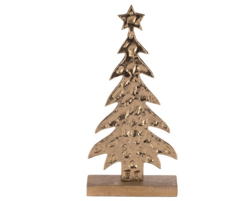 427136 Статуэтка Елка BALIGUIAN, L145, B60, H310, алюминий, дерево, коричневый, цвет золотой