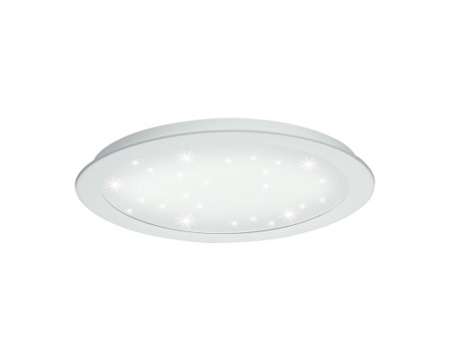 97594 Встраиваемый светильник FIOBBO, 21W (LED), 3000K, ?300, сталь, белый / пластик с эффектом кристаллов, белый